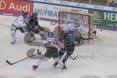 DEL - Eishockey - Saison 2019/20 - ERC Ingolstadt - Augsburger Panther - Brett Olson (#16 ERCI) - Markus Keller Torwart (35 Augsburg) - Foto: Jürgen Meyer