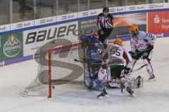 DEL - Eishockey - Saison 2019/20 - ERC Ingolstadt - Fishtown Pinguins - Gudlevskis Kristers Torwart Bremerhaven - Der 1:0 Führungstreffer durch Wayne Simpson (#21 ERCI) - Brett Olson (#16 ERCI) - jubel - Foto: Jürgen Meyer