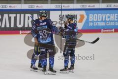 DEL - Eishockey - Saison 2019/20 - ERC Ingolstadt - Fishtown Pinguins - Brandon Mashinter (#53 ERCI) - Colin Smith (#88 ERCI) - Petr Taticek (#17 ERCI) - Foto: Jürgen Meyer