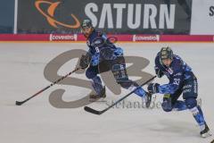 DEL - Eishockey - Saison 2019/20 - ERC Ingolstadt - Krefeld Pinguine - Jerry D´Àmigo (#9 ERCI) - Tim Wohlgemuth (#33 ERCI) - Foto: Jürgen Meyer