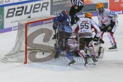 DEL - Eishockey - Saison 2019/20 - ERC Ingolstadt - Fishtown Pinguins - Gudlevskis Kristers Torwart Bremerhaven - Der 1:0 Führungstreffer durch Wayne Simpson (#21 ERCI) - Brett Olson (#16 ERCI) - jubel - Foto: Jürgen Meyer