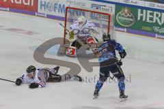 DEL - Eishockey - Saison 2019/20 - ERC Ingolstadt -  Kölner Haie - Sean Sullivan (#37 ERCI) - Gustaf Wesslau (Torwart #29 Köln) - Simon Gnyp (#9 Köln) - Foto: Jürgen Meyer