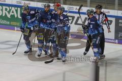 DEL - Eishockey - Saison 2019/20 - ERC Ingolstadt -  Kölner Haie - Der 1:0 Führungstreffer durch Brett Olson (#16 ERCI) - Maury Edwards (#23 ERCI) - Wayne Simpson (#21 ERCI) - jubel -Foto: Jürgen Meyer