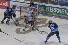 DEL - Eishockey - Saison 2019/20 - ERC Ingolstadt - Thomas Sabo Ice Tigers - Kris Foucault (#81 ERCI) - Niklas Treutle Torwart (#31 Nürnberg) - Foto: Jürgen Meyer