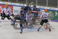 DEL - Eishockey - Saison 2019/20 - ERC Ingolstadt - Fishtown Pinguins - Brandon Mashinter (#53 ERCI) trifft zum 3:3 Ausgleichstreffer - Tomas Pöpperle Torwart (#42 Bremerhaven) - Will Weber (#78 Bremerhaven) - jubel - Foto: Jürgen Meyer