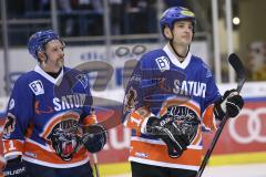 Im Bild: Sven Zywitza (ERC Legendenteam 2020) und John Laliberte (ERC Legendenteam 2020)

Eishockey - Herren - DEL - Saison 2019/2020 -  ERC Ingolstadt Legenden—Team 2020 - Sternstunden-Team -  Foto: Ralf Lüger