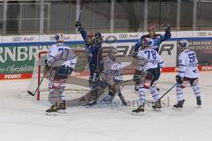 DEL - Eishockey - Saison 2020/21 - ERC Ingolstadt - Schwenninger Wild Wings - Joakim Eriksson Torwart (#60 Schwenningen) - Anschlusstreffer zum 1:2 durch Justin Feser (#71 ERCI) - Will Weber (#78 Schwenningen) - jubel - Foto: Jürgen Meyer