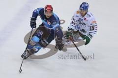Vorbereitungsspiel - DEL - Eishockey - Saison 2020/21 - ERC Ingolstadt -  Augsburger Panther - Frederik Storm (#9 ERCI) - Samir Kharboutli (#18 Augsburg) - Foto: Jürgen Meyer