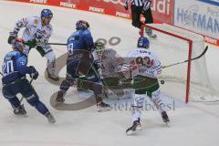 Vorbereitungsspiel - DEL - Eishockey - Saison 2020/21 - ERC Ingolstadt -  Augsburger Panther - Frederik Storm (#9 ERCI) - Markus Keller Torwart (#35 Augsburg) - Foto: Jürgen Meyer