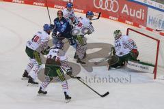 Vorbereitungsspiel - DEL - Eishockey - Saison 2020/21 - ERC Ingolstadt -  Augsburger Panther - Tim Wohlgemuth (#33 ERCI) - Markus Keller Torwart (#35 Augsburg) - Foto: Jürgen Meyer