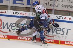 Vorbereitungsspiel - DEL - Eishockey - Saison 2020/21 - ERC Ingolstadt -  Augsburger Panther - Wojciech Stachowiak (#19 ERCI) - Brady Lamb (#2 Augsburg) - Foto: Jürgen Meyer