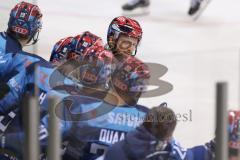 Vorbereitungsspiel - DEL - Eishockey - Saison 2020/21 - ERC Ingolstadt -  Augsburger Panther - Nicolas Daws Torwart (#35 ERCI) - jubel - Der 1:0 Führungstreffer durch Ben Marshall (#45 ERCI) - Foto: Jürgen Meyer