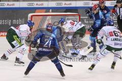 Vorbereitungsspiel - DEL - Eishockey - Saison 2020/21 - ERC Ingolstadt -  Augsburger Panther - Nicolas Daws Torwart (#35 ERCI) - Maximilian Eisenmenger (#41 Augsburg) - Alex Lambacher (#63 Augsburg) - Foto: Jürgen Meyer