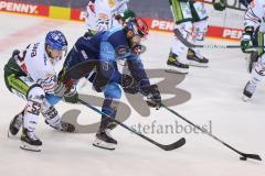 Vorbereitungsspiel - DEL - Eishockey - Saison 2020/21 - ERC Ingolstadt -  Augsburger Panther - Wojciech Stachowiak (#19 ERCI) - Dennis Miller (#52 Augsburg) - Foto: Jürgen Meyer