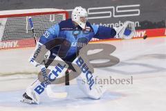 Vorbereitungsspiel - DEL - Eishockey - Saison 2020/21 - ERC Ingolstadt -  Augsburger Panther - Nicolas Daws Torwart (ERCI) beim warm machen - Foto: Jürgen Meyer