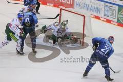 Vorbereitungsspiel - DEL - Eishockey - Saison 2020/21 - ERC Ingolstadt -  Augsburger Panther - Der 4:1 Führungstreffer durch Wayne Simpson (#21 ERCI) - Markus Keller Torwart (#35 Augsburg) - Foto: Jürgen Meyer