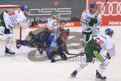 Vorbereitungsspiel - DEL - Eishockey - Saison 2020/21 - ERC Ingolstadt -  Augsburger Panther - Brandon Defazio (#24 ERCI) - Markus Keller Torwart (#35 Augsburg) - Foto: Jürgen Meyer