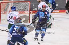 Vorbereitungsspiel - DEL - Eishockey - Saison 2020/21 - ERC Ingolstadt -  Augsburger Panther - Nicolas Daws Torwart (#35 ERCI) - jubel - Der 1:0 Führungstreffer durch Ben Marshall (#45 ERCI) - Markus Keller Torwart (#35 Augsburg) - Foto: Jürgen Meyer