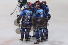 Vorbereitungsspiel - DEL - Eishockey - Saison 2020/21 - ERC Ingolstadt -  Augsburger Panther - jubel - Der 3:0 Führungstreffer durch Louis-Marc Aubry (#11 ERCI) - Garret Pruden (#27 ERCI) - Ben Marshall (#45 ERCI) - Foto: Jürgen Meyer