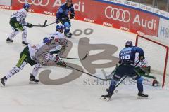 Vorbereitungsspiel - DEL - Eishockey - Saison 2020/21 - ERC Ingolstadt -  Augsburger Panther - Tim Wohlgemuth (#33 ERCI) - Markus Keller Torwart (#35 Augsburg) - Foto: Jürgen Meyer