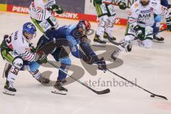 Vorbereitungsspiel - DEL - Eishockey - Saison 2020/21 - ERC Ingolstadt -  Augsburger Panther - Wojciech Stachowiak (#19 ERCI) - Dennis Miller (#52 Augsburg) - Foto: Jürgen Meyer