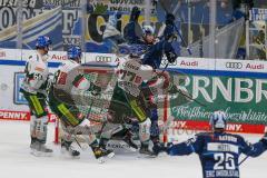 Penny DEL - Eishockey - Saison 2021/22 - ERC Ingolstadt - Augsburger Panther - Der 4:1 Führungstreffer durch Wayne Simpson (#21 ERCI) - jubel - Markus Keller Torwart (#35 Augsburg) - #ab77# - Mathew Bodie (#22 ERCI) - Foto: Stefan Bösl