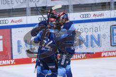 DEL - Eishockey - ERC Ingolstadt - Düsseldorfer EG - entscheidendes 4:3 Tor Jubel Petrus Palmu (52 ERC) #Mathew Bodie (22 ERC)