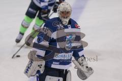 DEL - Eishockey - Saison 2020/21 - ERC Ingolstadt - Eisbären Berlin - Nicolas Daws Torwart (#35 ERCI) - beim warm machen - Foto: Jürgen Meyer