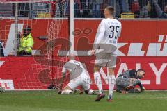 2.BL; Fortuna Düsseldorf - FC Ingolstadt 04; Tor Zimmermann Matthias (25 DUS) 2:0, Torwart Dejan Stojanovic (39 FCI) Nico Antonitsch (5, FCI) Filip Bilbija (35, FCI) enttäuscht