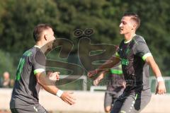 Bezirksliga - Saison 2025/26 - FC Fatih Ingolstadt - FC Gerolfing - Donat Bashota (Nr.24 - FC Gerolfing) mit dem 0:3 Führungstreffer - jubel  - Flaur Bashota (Nr.23 - FC Gerolfing) - Foto: Meyer Jürgen