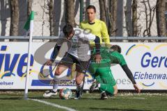 Fussball - Kreisliga - FC Gerolfing - SV Karlshuld - Christian Träsch Fc Gerolfing - Devin Davis grün Karlshuld - Foto: Meyer Jürgen