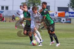 Testspiel - SpVgg Greuther Fürth - FC Ingolstadt 04 - Denis Linsmayer (Nr.23 - FCI) - Sieb Armindo (#30 Fürth) - Nils Röseler (Nr.13 - FCI) - Foto: Jürgen Meyer