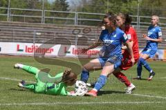 2. Frauen-Bundesliga Süd - Saison 2020/2021 - FC Ingolstadt 04 - SG 1899 Hoffenheim II - Reischmann Stefanie (#21 FCI) - Dick Laura Torwart Hoffenheim - Foto: Meyer Jürgen