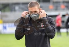 2.BL; SV Sandhausen - FC Ingolstadt 04 - Rico Preißinger (6, FCI) mit Maske vor dem Spiel