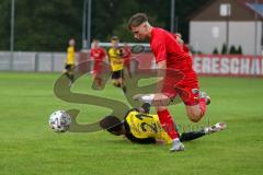 Bayernliga Süd - Saison 2021/2022 - FC Ingolstadt 04 II - SV Kirchanschöring - Benedix Frederic (#8 FCI) - Vogel Maximilian Kirchanschöring - Foto: Meyer Jürgen