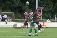 Landesliga - Saison 2025/26 - SV Manching - FC Sonthofen - Rainer Meisinger (Nr.8 - SV Manching) - Jozic Marko schwarz Sonthofen - Holzapfel Jannik schwarz Sonthofen - XXXXX - Foto: Meyer Jürgen