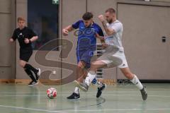 Hallenturnier Ingolstadt Nord - Saison 2024/25 - SV Pulling - SV Oberstimm - Jonas Weidinger blau Oberstimm  - Luka Badrov grau Pulling  - Foto: Meyer Jürgen