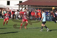 Kreisklasse - Saison 2022/2023 - SV Stammham - SC Steinberg - Der 1:0 Führungstreffer durch Michael Kraft rot Stammham - jubel - Foto: Meyer Jürgen