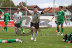 A-Klasse - Saison 2023/24 - TSV Gaimersheim II - FC Gerolfing II-  - Der 4:3 Führungstreffer durch Simon Gelbmann weiss Gaimersheim - jubel - Foto: Meyer Jürgen