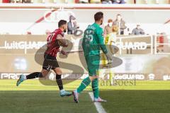 3. Liga; FC Ingolstadt 04 - Borussia Dortmund II; Tor Jubel Treffer Pascal Testroet (37, FCI) Torwart Lotka Marcel ( BVB2)