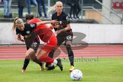 2. Fußball-Liga - Frauen - Saison 2022/2023 - FC Ingolstadt 04 - RB Leipzig - Graf Luca Marie schwarz Leipzig - Beck Christina schwarz Leipzig - Foto: Meyer Jürgen