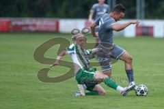 Landesliga - Saison 2025/26 - SV Manching - TSV Jetzendorf - Nico Daffner (Nr.14 - SV Manching) - Stefan Stöckl grau Jetzendorf - Foto: Meyer Jürgen