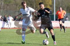 Bezirksliga - Saison 2022/2023 - FC Fatih Ingolstadt - FSV Pfaffenhofen - Mehmet Sin schwarz Fatih - Paul Starzer weiss Pfaffenhofen - Foto: Meyer Jürgen