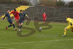 Bayernliga Süd - Saison 2021/2022 - FC Ingolstadt 04 II - TSV 1860 München II - Karaogul Ishak (#15 FCI) - Brönauer Anian München blau - Szekely György Torwart München - Foto: Meyer Jürgen