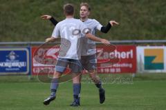 2023_11_5 - SV Kasing - TV Münchsmünster - Kreisliga - Saison 2023/24 -  Der 1:1 Ausgleichstreffer durch Tobias Schmid grau Münchsmünster  - jubel - Foto: Meyer Jürgen