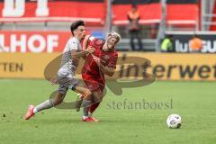 3. Liga; FC Ingolstadt 04 - SSV Jahn Regensburg; Zweikampf Kampf um den Ball Linus Rosenlöcher (19, FCI) Oliveira Nicolas (25 SSV)