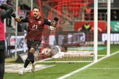 3. Liga; FC Ingolstadt 04 - Erzgebirge Aue; Tor Jubel Treffer Pascal Testroet (37, FCI) 1:0, Torwart Männel Martin (1 Aue) Schikora Marco (21 Aue)