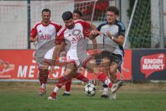 Kreisliga- Saison Saison 2026/27 -  SV Türkisch Ingolstadt - TSV Ober./Unterhaunstadt - Emre Erdogan weiss Türkisch - Enis Kuqanaj grau Ober./Unterh.stadt  - Foto: Meyer Jürgen