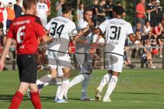 Toto Pokal - Saison 2022/2023 - SpVgg Heßdorf - FC Ingolstadt 04 - Der 0:1 Führungstreffer durch Pascal Testroet (Nr.37 - FCI) - Jubel - Foto: Meyer Jürgen