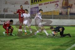 Toto-Pokal; 
Türkgücü München - FC Ingolstadt 04; Torchance Julian Kügel (31, FCI) Torwart Kolbe, Sebastian (31 TGM) Sebastian Grönning (11, FCI)